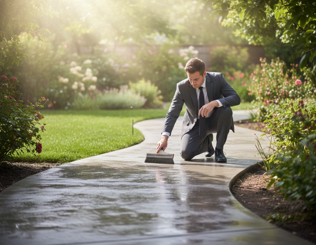 concrete pathway curing and sealing