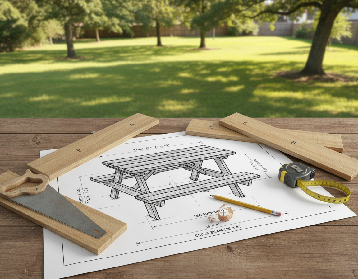 wooden picnic table plans